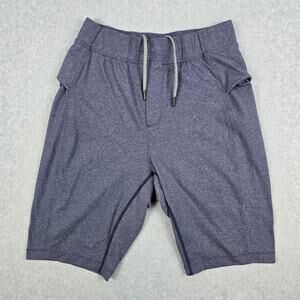 Lululemon Mens Medium Navy Athletic Shorts with Drawstring and Pockets